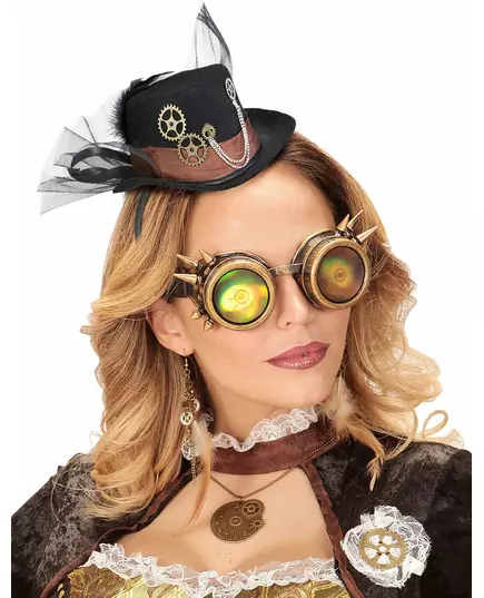 Voksen Steampunk Svart Slørhatt, bilde 2