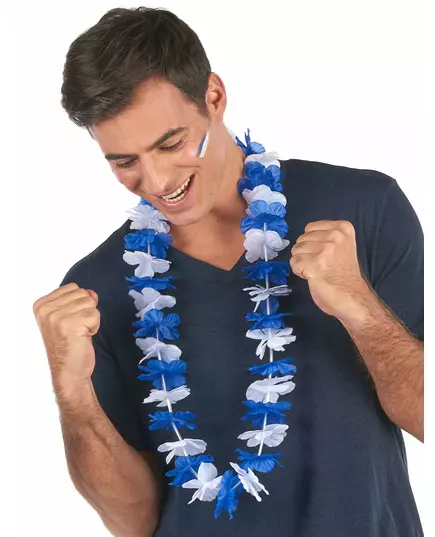 Finland blue and white adult Hawaiian supporter necklace, image 2