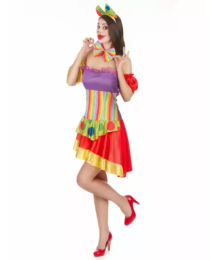 Women's colorful clown costume, Size: S/M, image 2