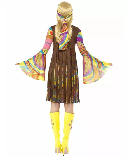 70s hippie flower costume for women, Size: Small, image 2