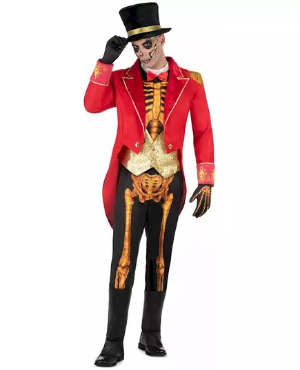 Skeleton Circusmaster-kostyme for menn, Størrelse: Medium
