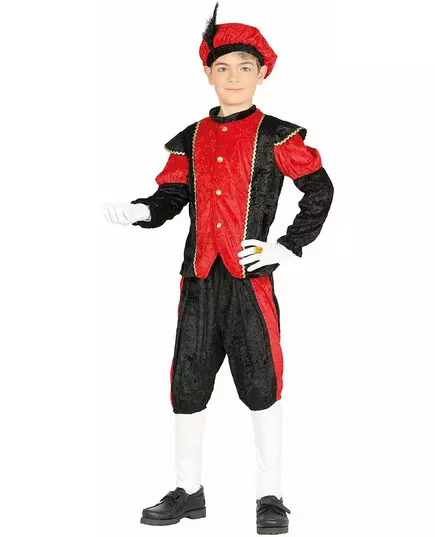 Red and black Father Christmas costume for children, Size: 10-12 years (142-148 cm)