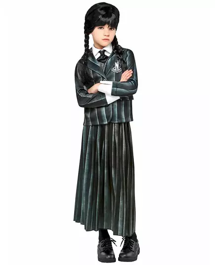 Wednesday Addams skoleuniformkostyme til barn, Størrelse: 9–10 år (134 – 140 cm)