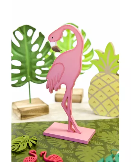 Treflamingo på rosa base 15 cm, bilde 2