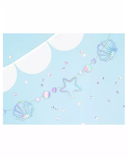 Holografisk havfrue-pappgirlander 1,65 m, bilde 2