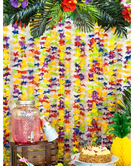 Flerfarget hawaiisk blomstergirlande 3 meter, bilde 2