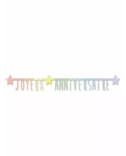 Pastell Happy Birthday artikulert girlander 160 cm, bilde 2