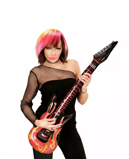 Oppblåsbar flammende rockgitar 105 cm, bilde 2