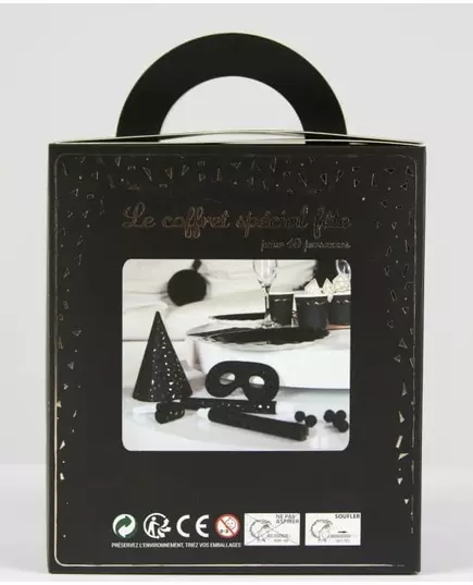 Black and gold party favor kit for 10 people, image 2