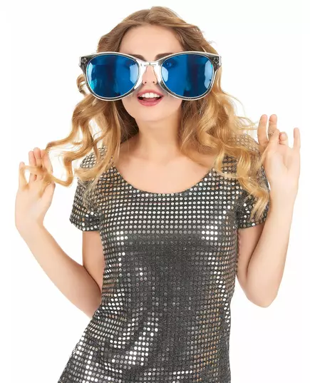 Giant silver adult glasses, image 2