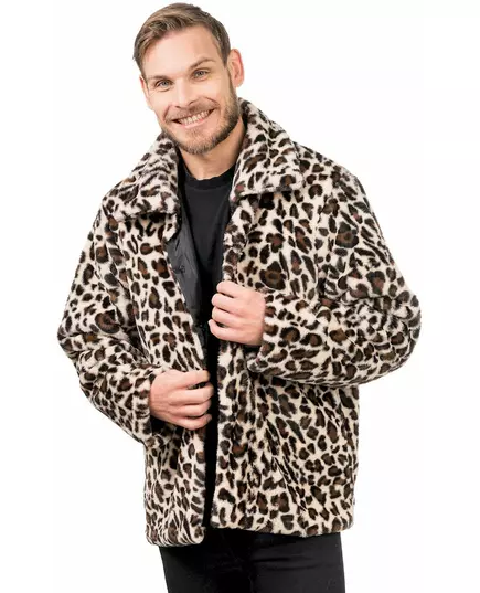 Leopardjakke i fuskepels for voksne, Størrelse: X-Large (190 cm)