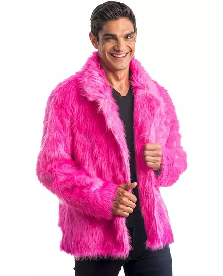 Adult pink faux fur coat, Size: Medium