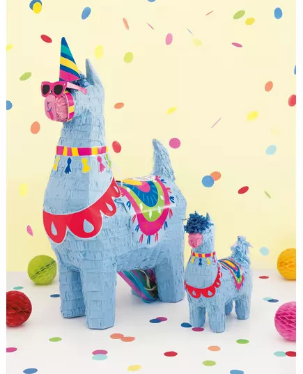Mini blå lama piñata 16 cm, bilde 2