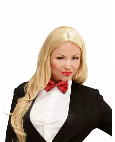 Adult metallic red bow tie, image 2