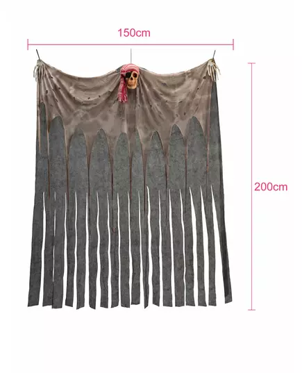 Pirate skull curtain 200 x 150 cm, image 2