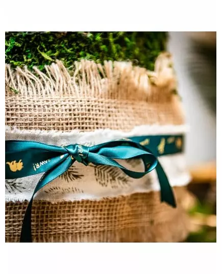 Dinosaur and RAWR! Satin Ribbon, Gold Flocked Green, 1.9 cm x 10 m, image 2