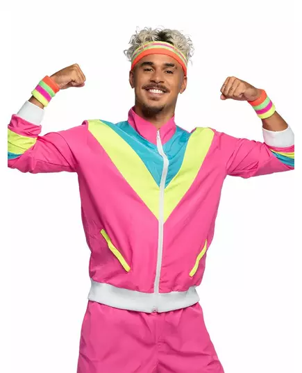 80's Adult Multicolored Headband and Wristbands, image 2