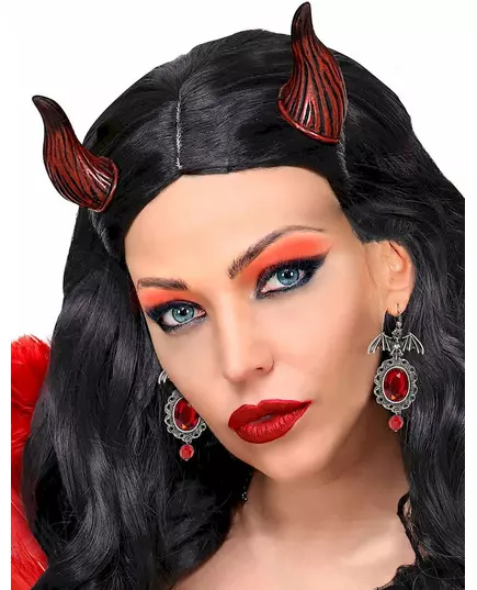 Red Gothic Bat Earrings for Women Halloween, image 2