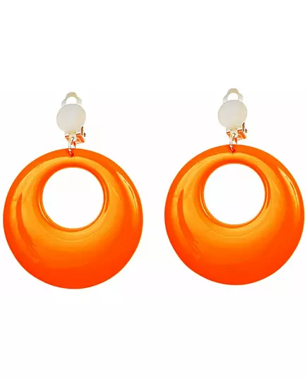 Adult fluorescent orange earrings, image 2