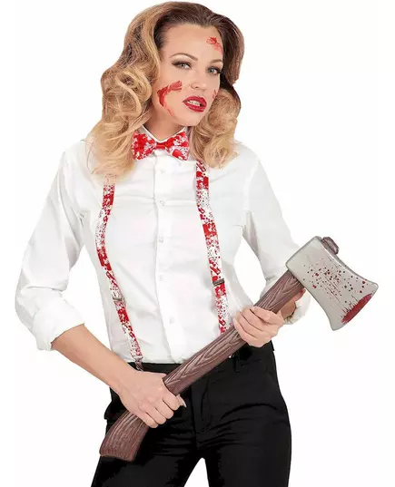 Bloody Adult Halloween Suspenders and Bow Tie, image 2