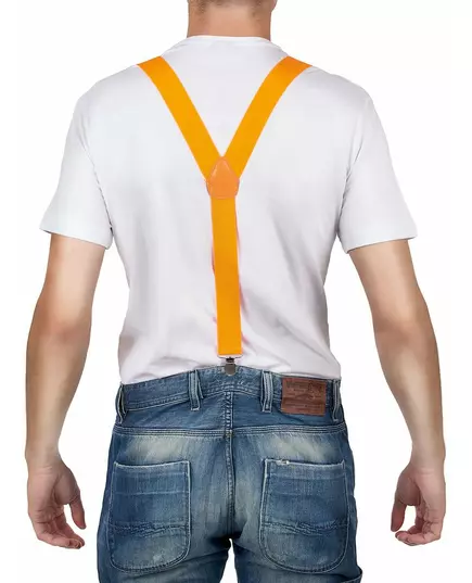 Adult fluorescent orange suspenders, image 2