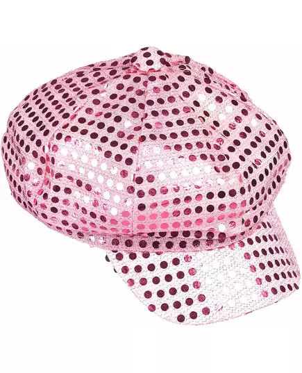 Rosa disco-caps for voksne med paljetter, bilde 2