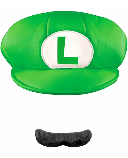 Luigi Adult Cap and Mustache, image 2