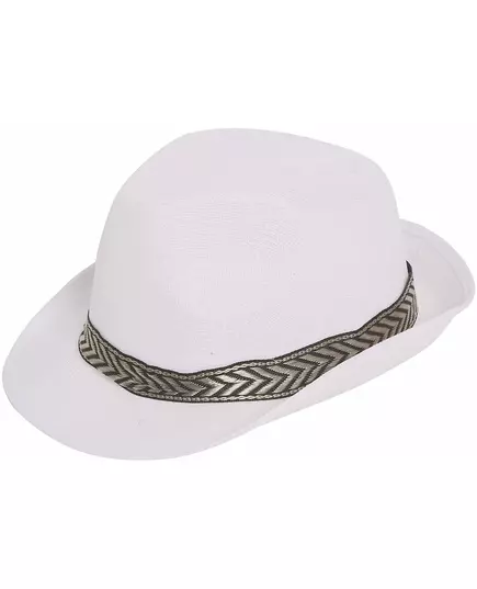 Hvit trilby borsalinohatt for voksne, bilde 2