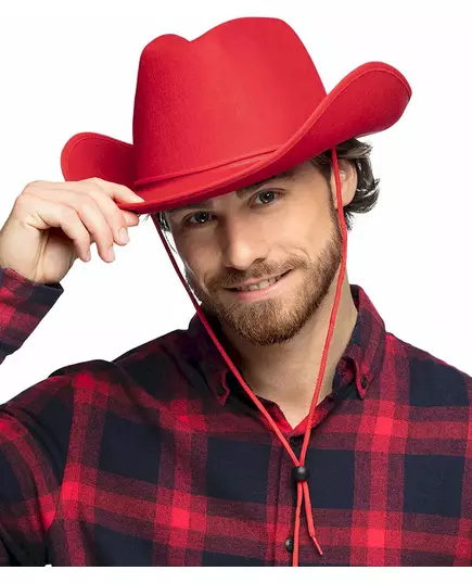 Rød cowboyhatt for voksne, bilde 2