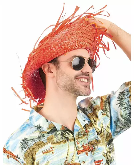 Oransje hawaiisk hatt for voksne, bilde 2