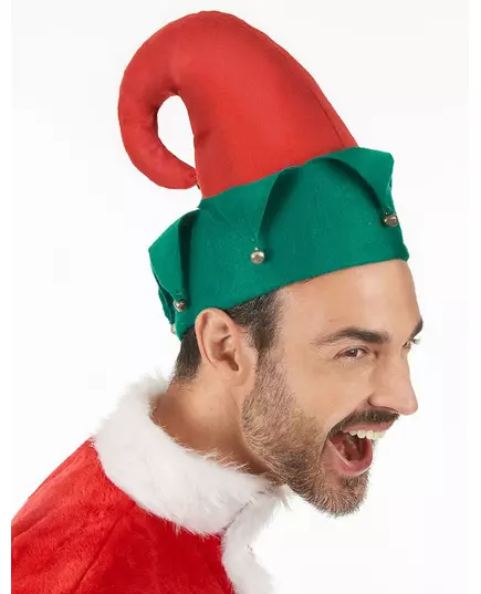 Adult Christmas elf hat with bells, image 2