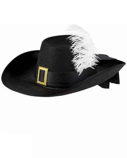 Adult black musketeer hat, image 2