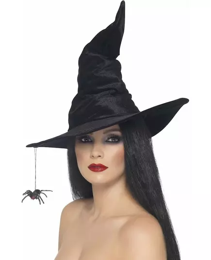 Svart heksehatt med edderkopp til Halloween for kvinner, bilde 2