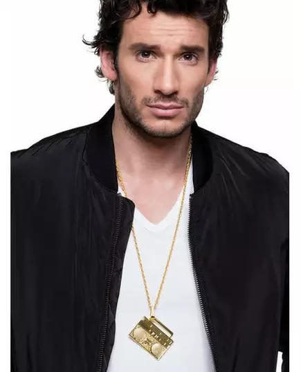 80s adult gold radio necklace, image 2