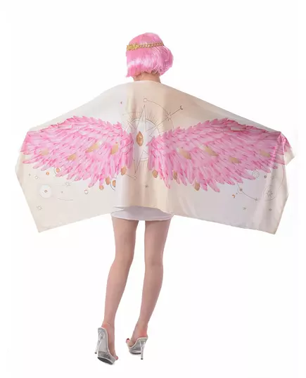 Rosa poncho-kostyme med englevinger til dame, bilde 2