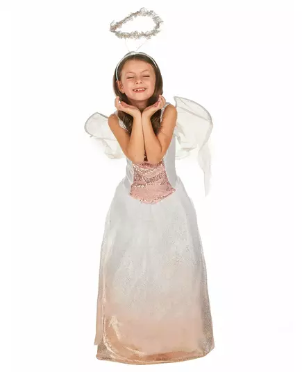 Rosegull engelkostyme til jenter, Størrelse: 10–12 år (130–140 cm), bilde 2