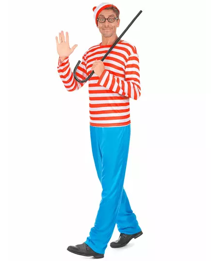 Stripete turgåerkostyme for menn, Størrelse: Medium/Large, bilde 2