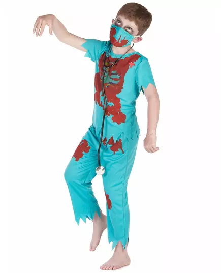 Zombie doctor costume for boys, image 2