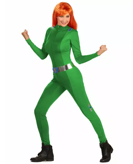 Women's Green Shock Spy Costume, Size: Small, image 2