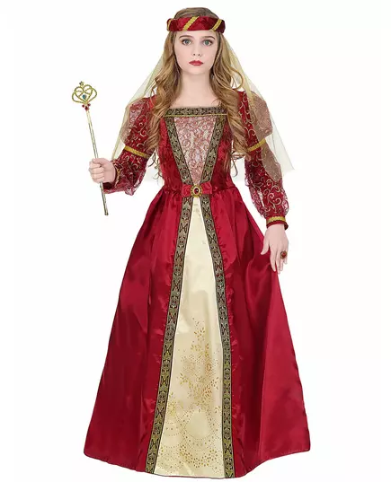 Royal medieval princess costume for girls, Size: 8-10 years (140 cm), image 2