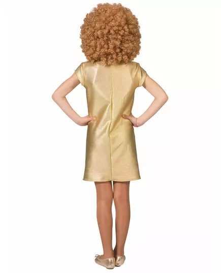 Girls' Gold Disco Dress Costume, image 2