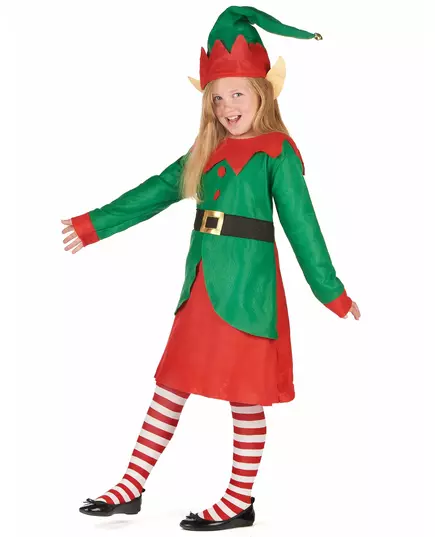 Girls' Christmas elf dress costume, Size: 4-6 years (S), image 2