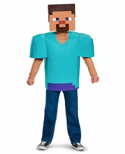 Minecraft klassisk Steve-kostyme til barn, Størrelse: 5–6 år (109–126 cm), bilde 2