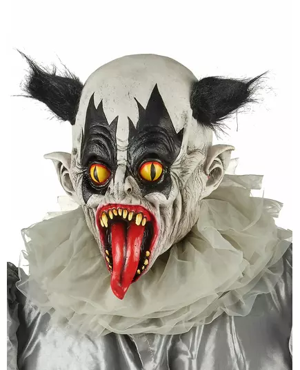 Black and white clown latex mask for adults, image 2