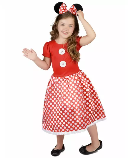 White polka dot mouse costume for girls, Size: 3-4 years (XS), image 2