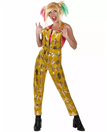 Harley Quinn Birds of Prey gullfarget jumpsuit til dame, Størrelse: Large, bilde 2