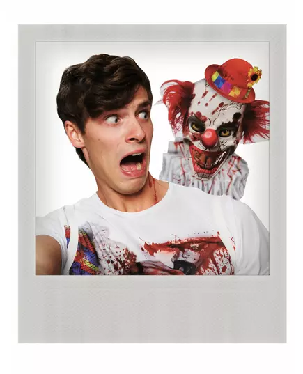 Adult Scary Clown Selfie T-Shirt, image 2