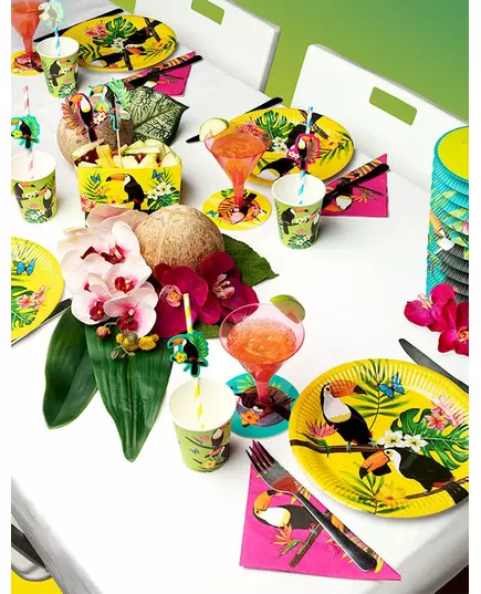 10 Yellow Toucan Paper Plates 23 cm, image 2