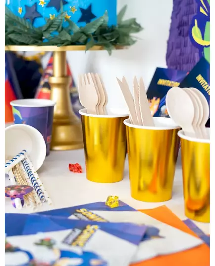 10 25 cl gold metallic cardboard cups, image 2
