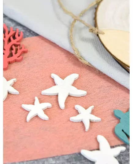 12 White Starfish Wooden Confetti 3 and 2 cm, image 2